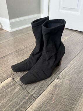 Vintage Gucci Cloth Square Toe Heeled Boots
